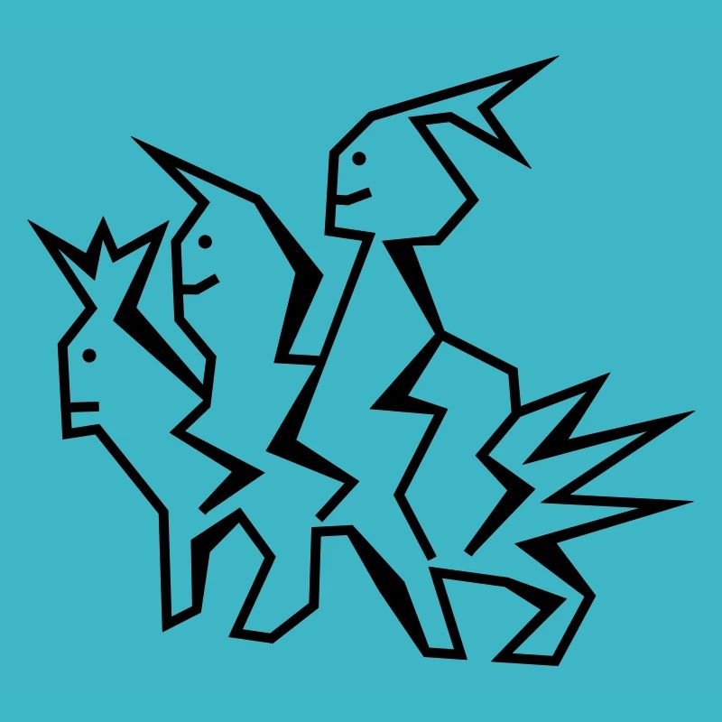 Vector drawing three-headed dragon