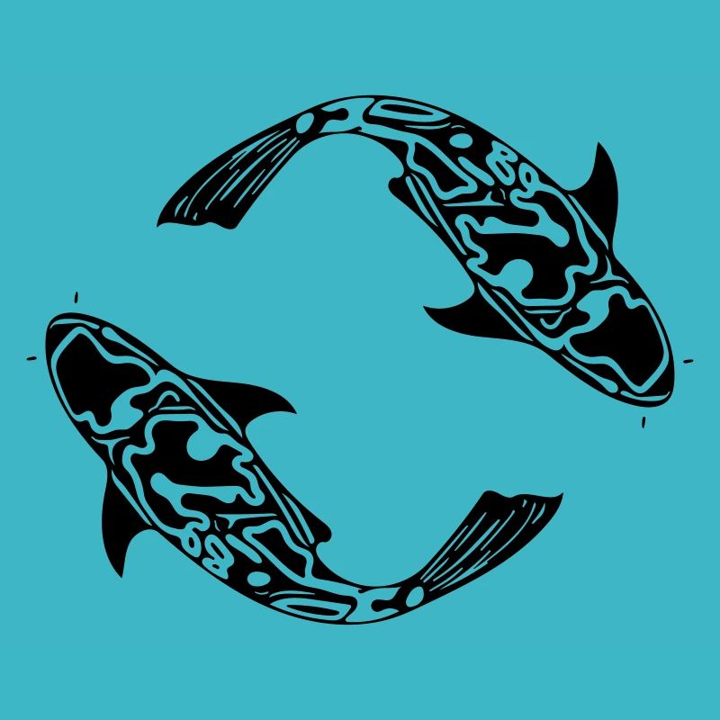 Deux poissons de carpe Koi Vector