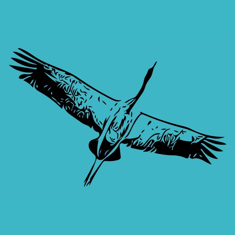 Héron oiseau en vol