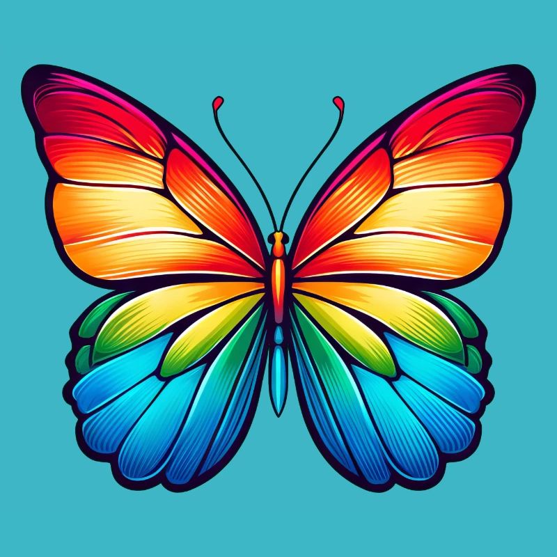 Butterfly Rainbow Colors Nature