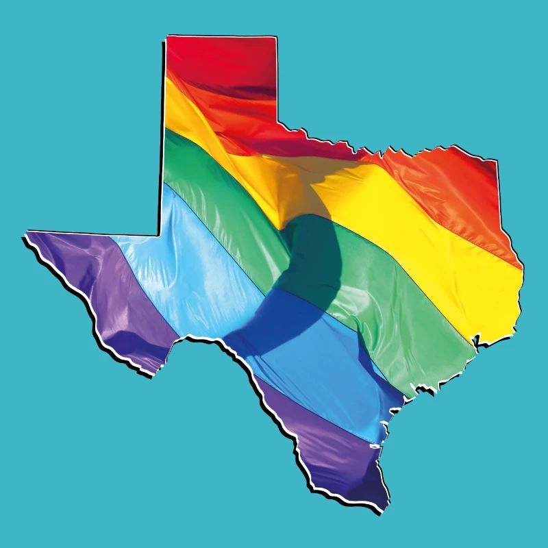LGBTQ Flag in Texas State Map