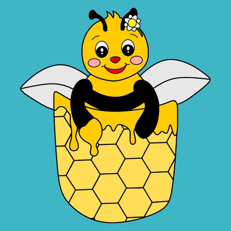 Abeille mignonne dans la poche de poitrine