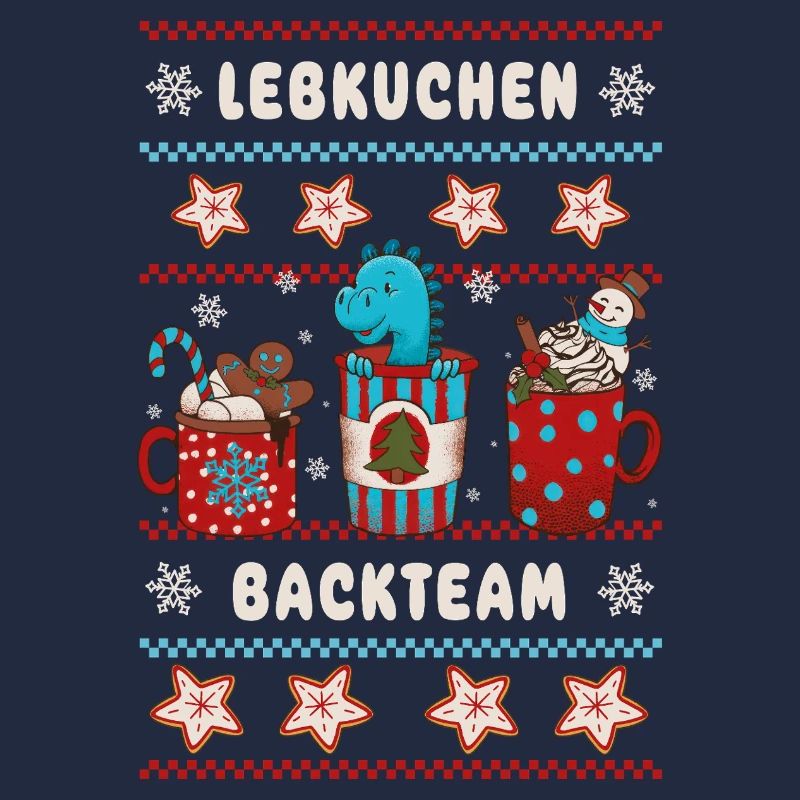 Gingerbread Baking Team - Christmas Funny Dino