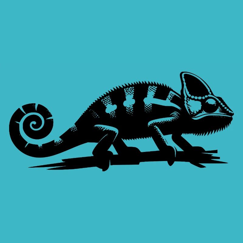 Petit dragon caméléon à la queue recourbée