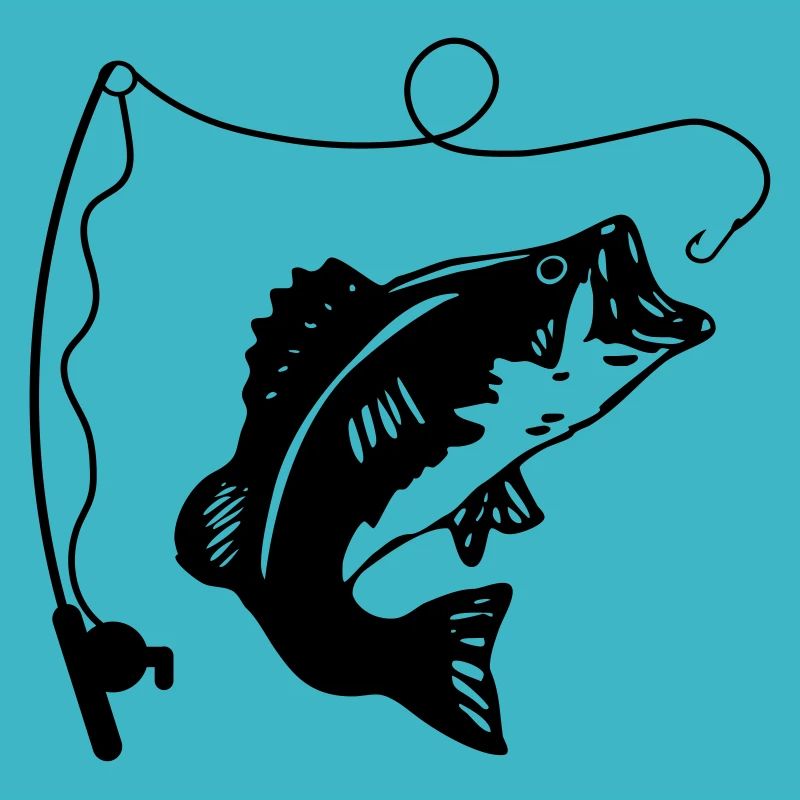 Canne à pêche et poisson