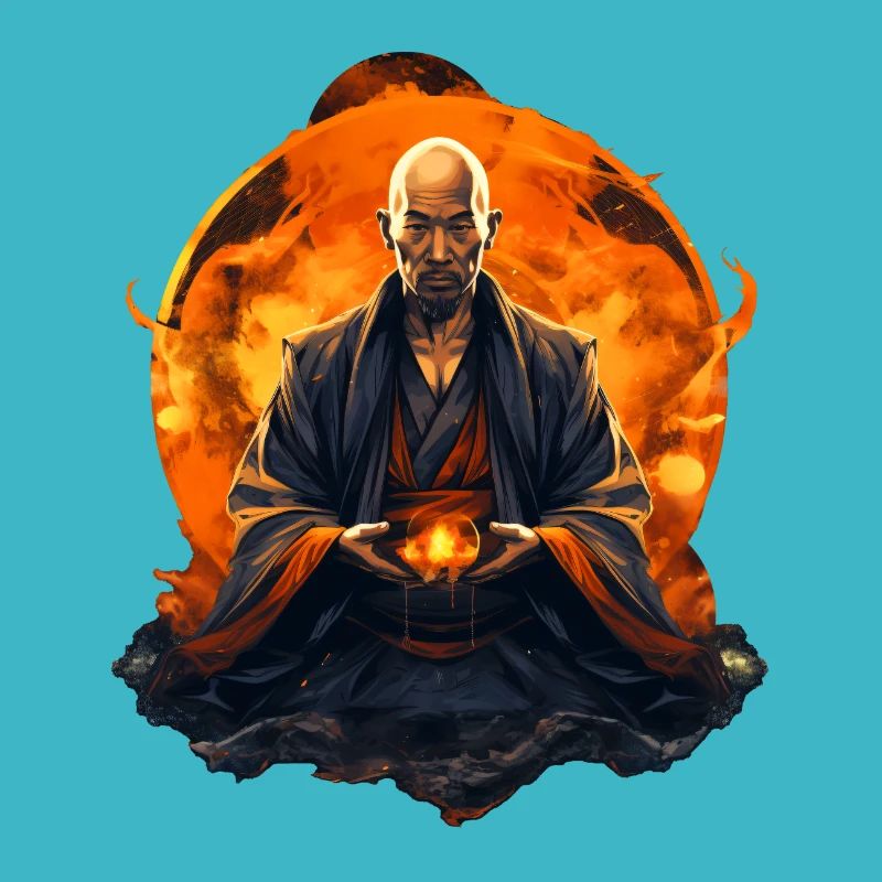 Meditating Asian Monk