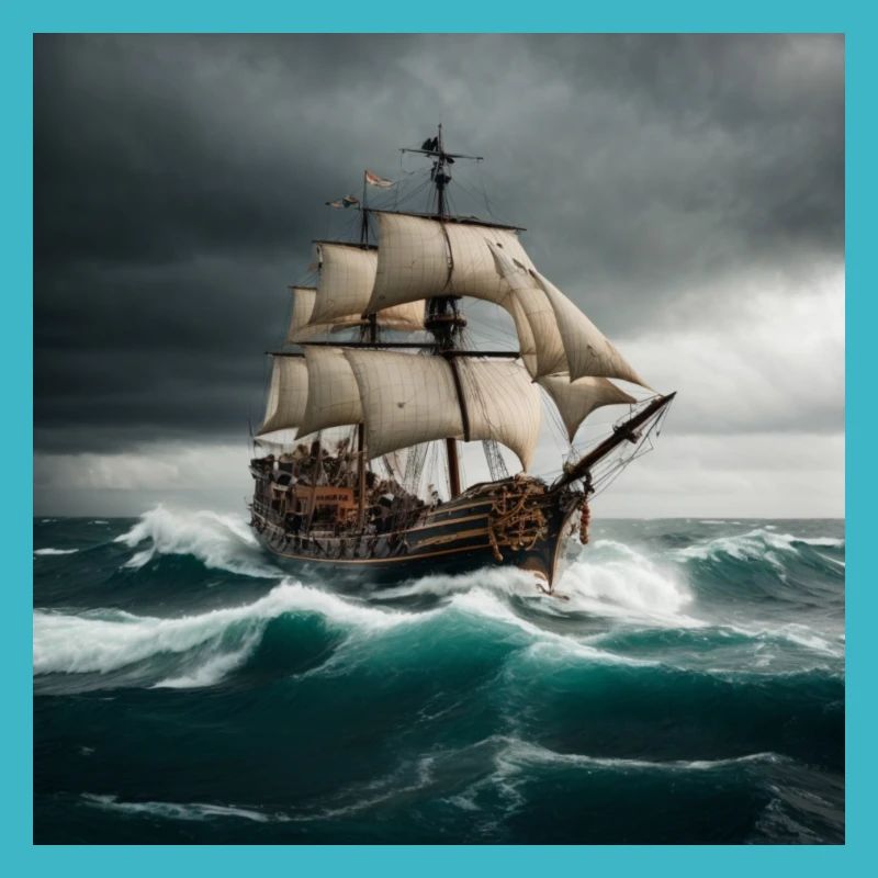 Piratenschiff auf hoher See