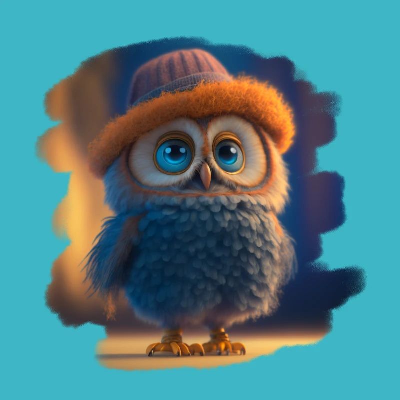 Eule mit Stilvollem Hut