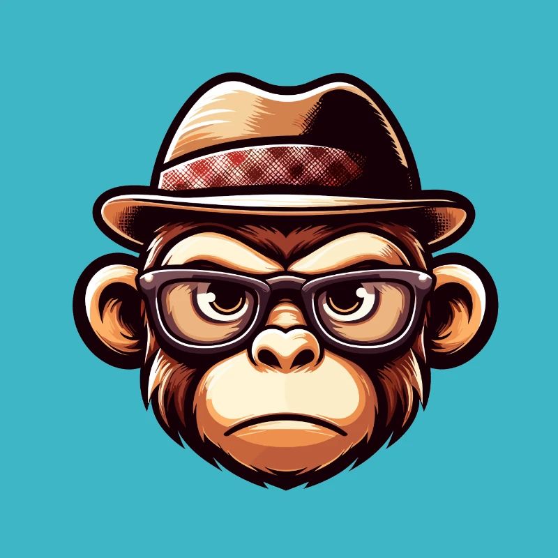 Singe espiègle avec des lunettes