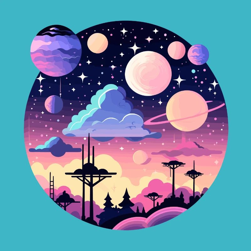 Moon Landscape Illustration