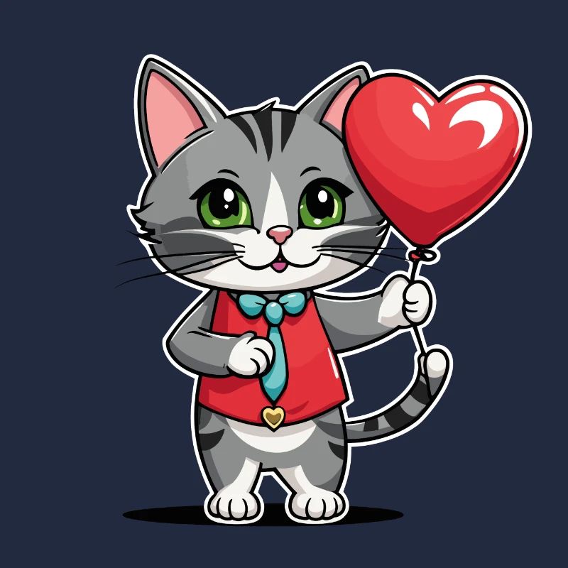 Katze Herz - Valentinstag
