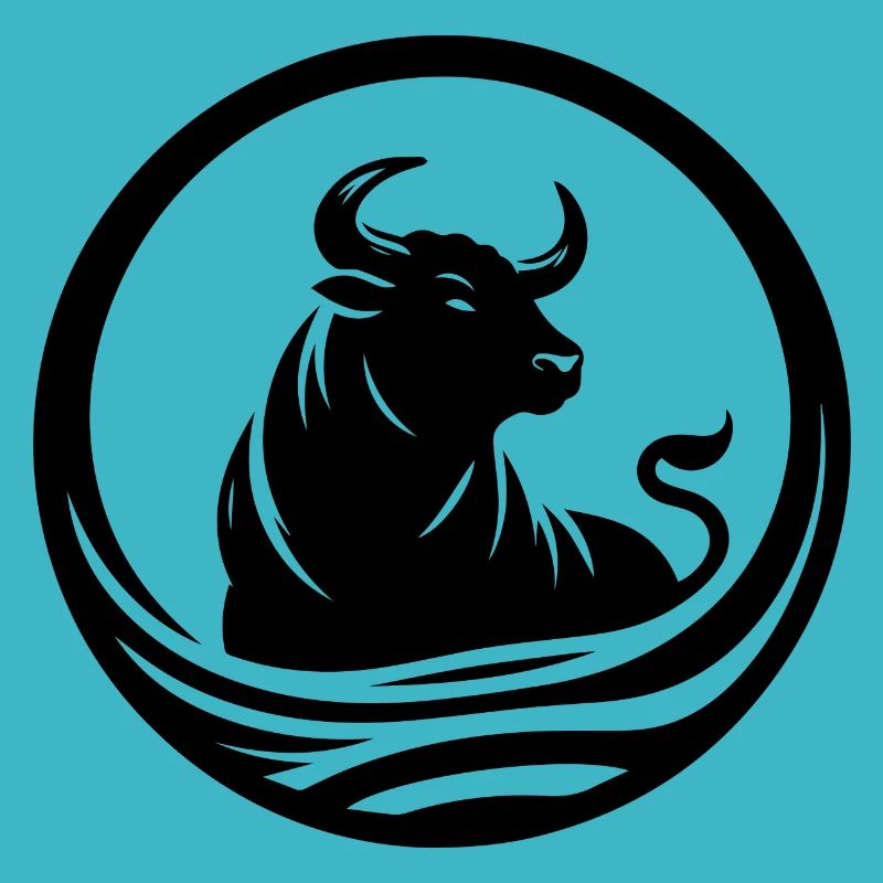 Bull logo in black and white