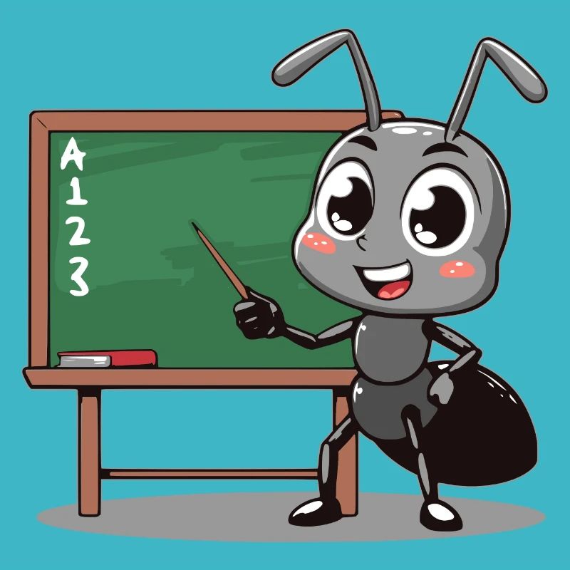 Fourmis professeur tableau noir