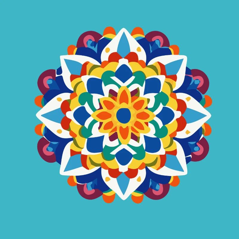 Mandala Pattern Colors Symmetrical2