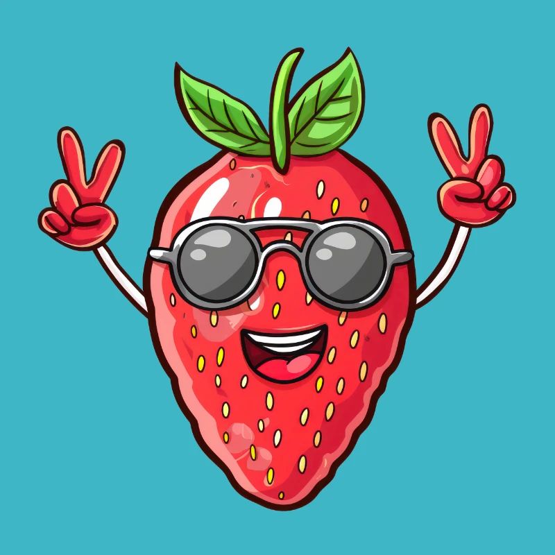 Strawberry, Sunglasses, Summer, Fruit Peace