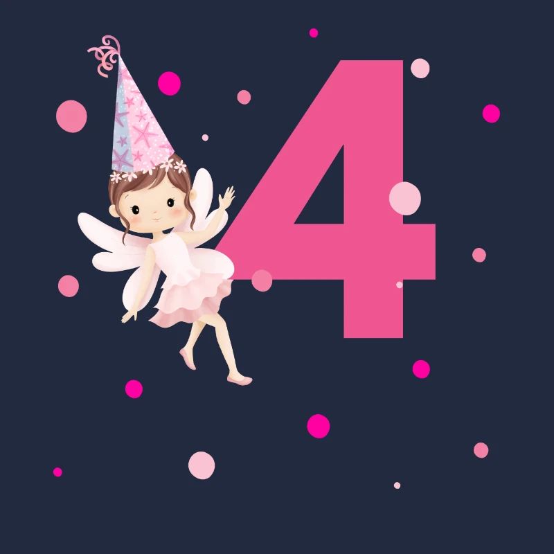 4e anniversaire fée rose