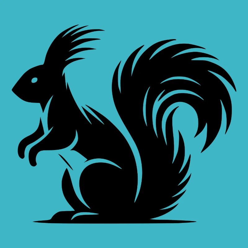 Squirrel Tattoo Style Drawing