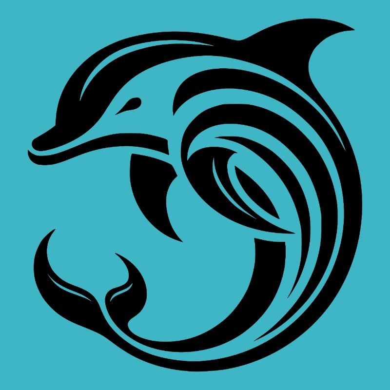 Eleganter Delfin Sprung mit stilisiertem Design