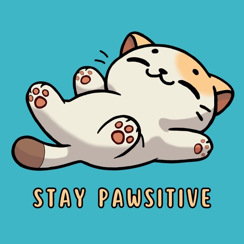 Stay Pawsitive – Süße Katze mit Spruch