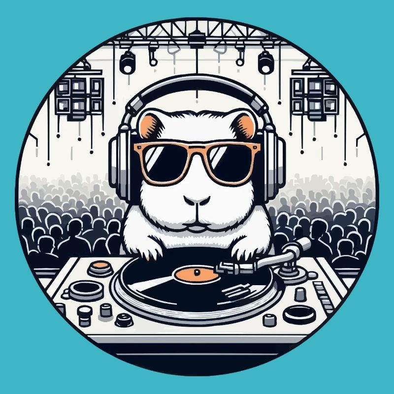 DJ Guinea Pig auf einer Techno-Party 🐹🎧🔥