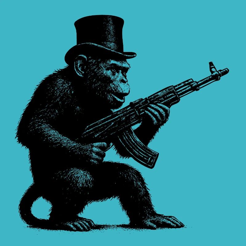 Monkey with machine gun