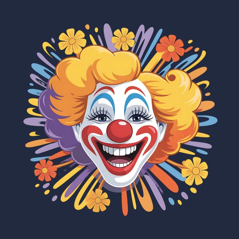Clown joyeux avec des fleurs
