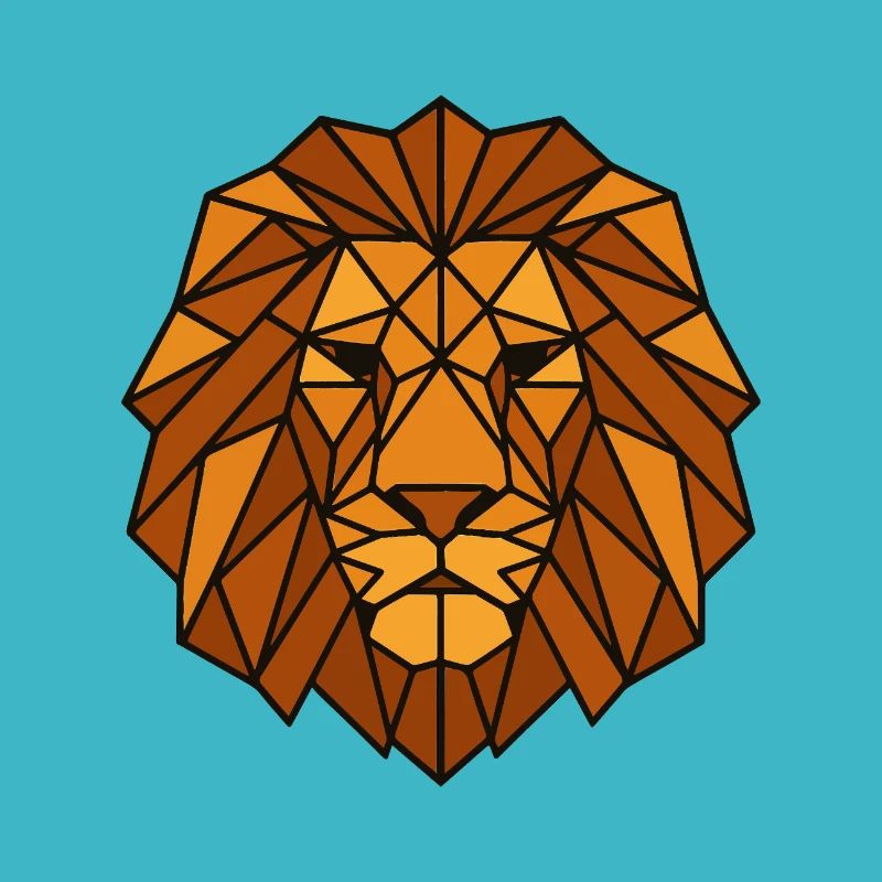 Low Poly Tête de Lion – Conception de T-Shirt Géométrique