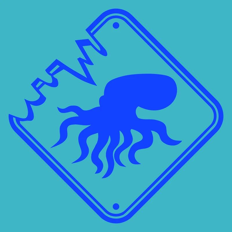 Octopus Danger Sign Caution Warning