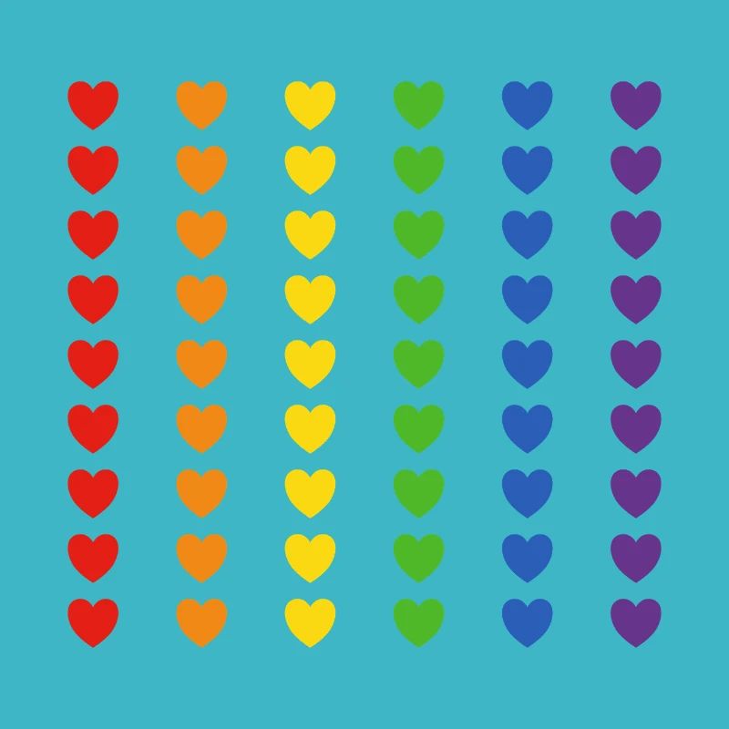 Drapeau arc-en-ciel coeurs