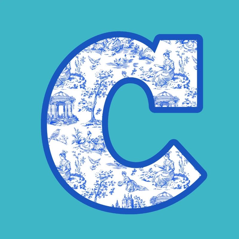 Buchstabe c blaue Chinoiserie