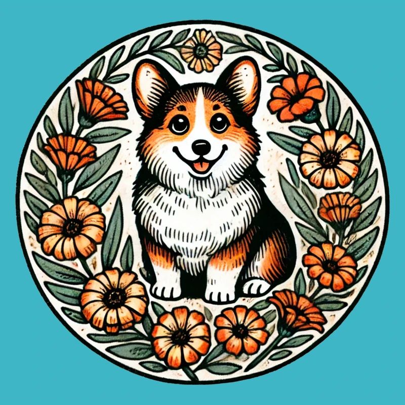 Mignon Corgi Terrier Chien Illustration