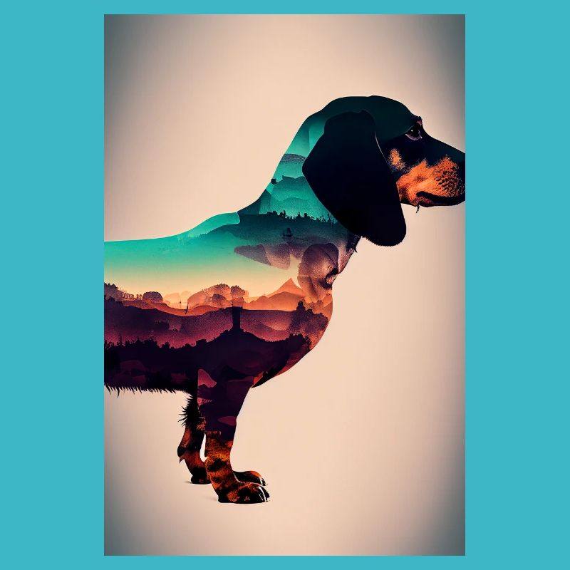 Teckel Chien Rétro