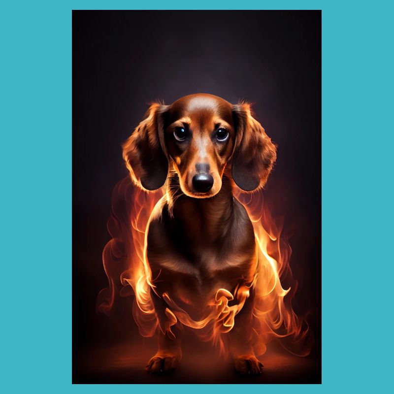 Feu de chien teckel