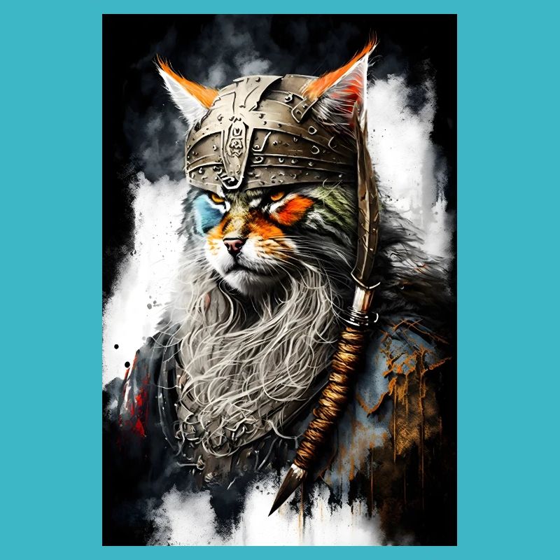 Cat Viking Wearing Uniform
