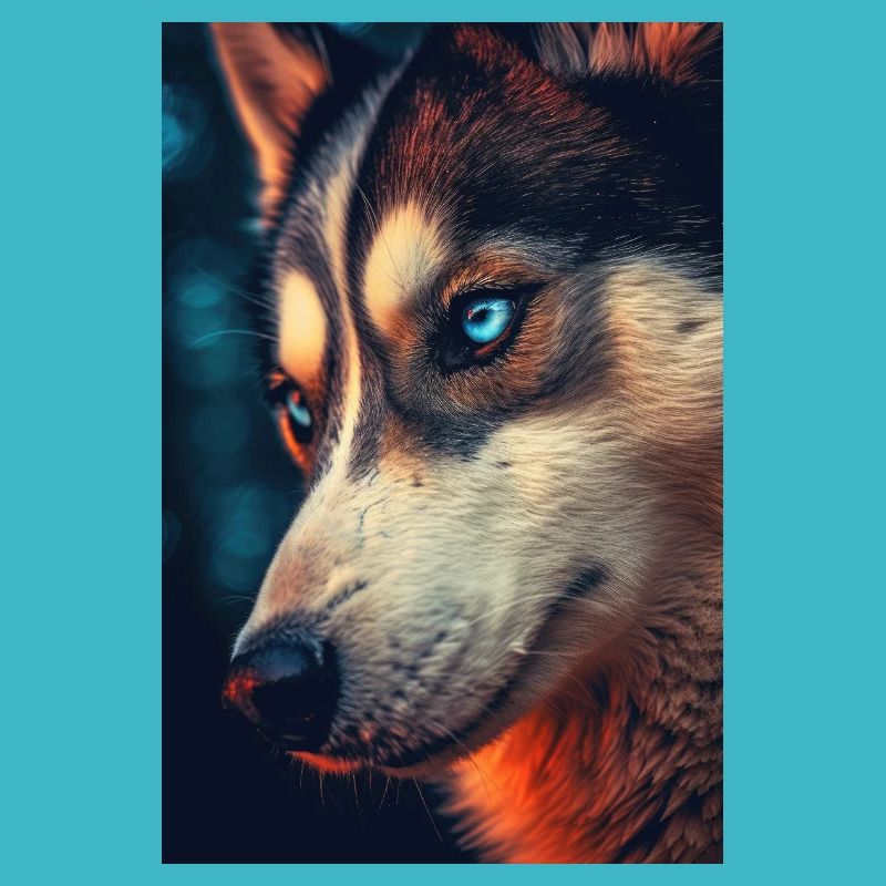 Visage Gros Plan De Chien Husky Sibérien