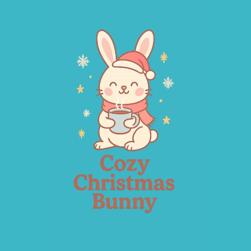 Lapin de Noël douillet avec thé