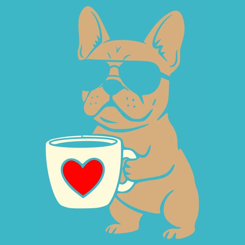 Frenchie Kaffee Flat Design