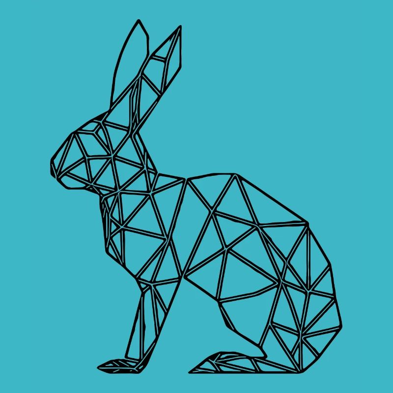 Geometric Rabbit Cute Lines Rabbit