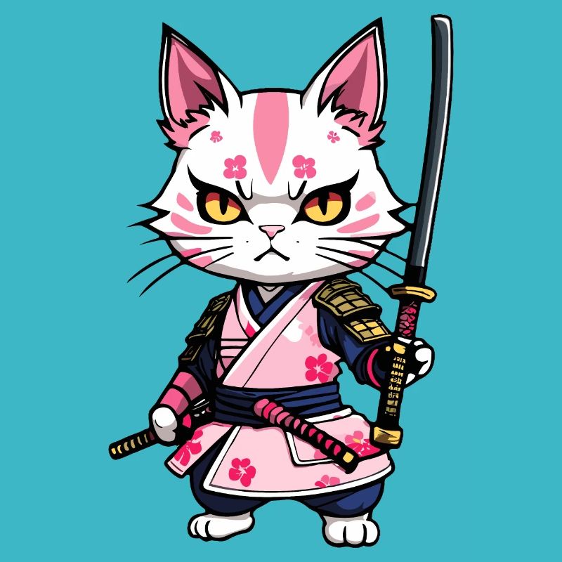 Samurai Katze & Kirschblüten #8