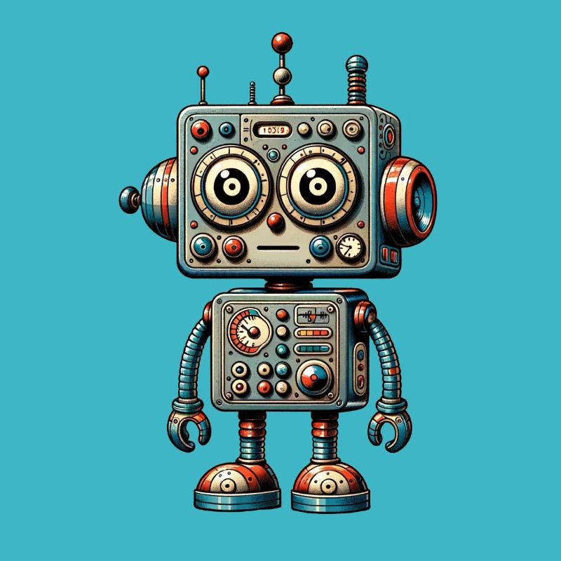 Le robot jouet a l’air perplexe