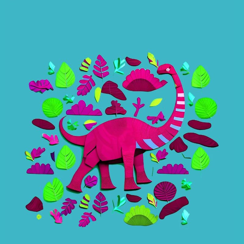 Pink Brontosaurus in the forest