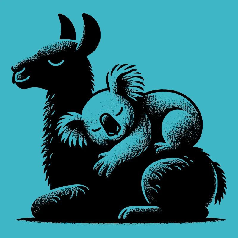 Koala endormi sur un lama endormi