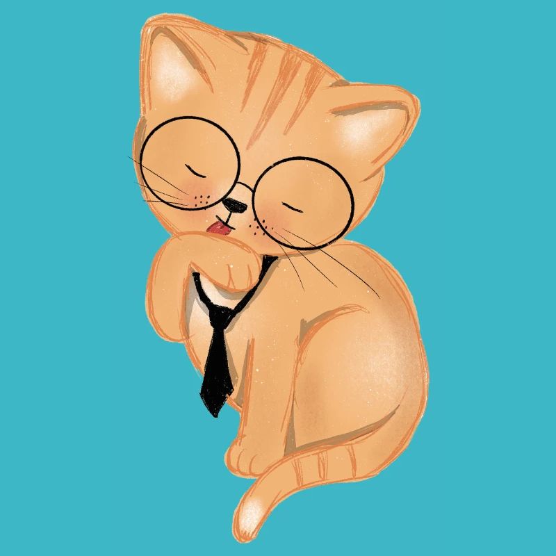Office Cat with Tie