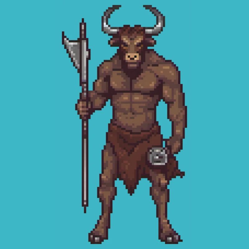 Mächtiges Minotaurus-Pixel
