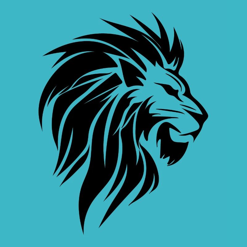 Evil Lion Head Tattoo Style Elegant Mane