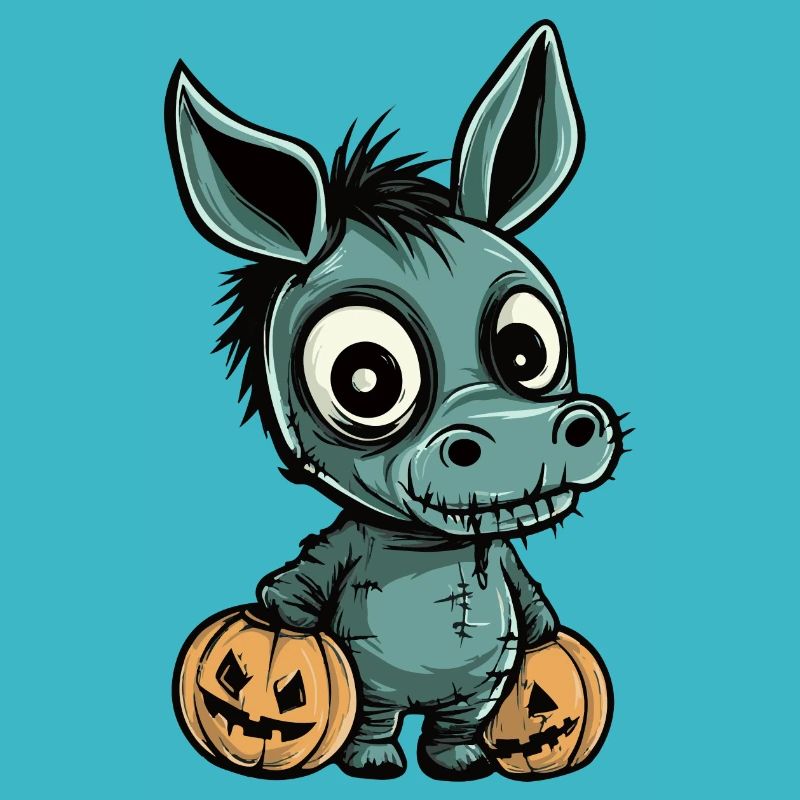 Âne Halloween Bande dessinée drôle