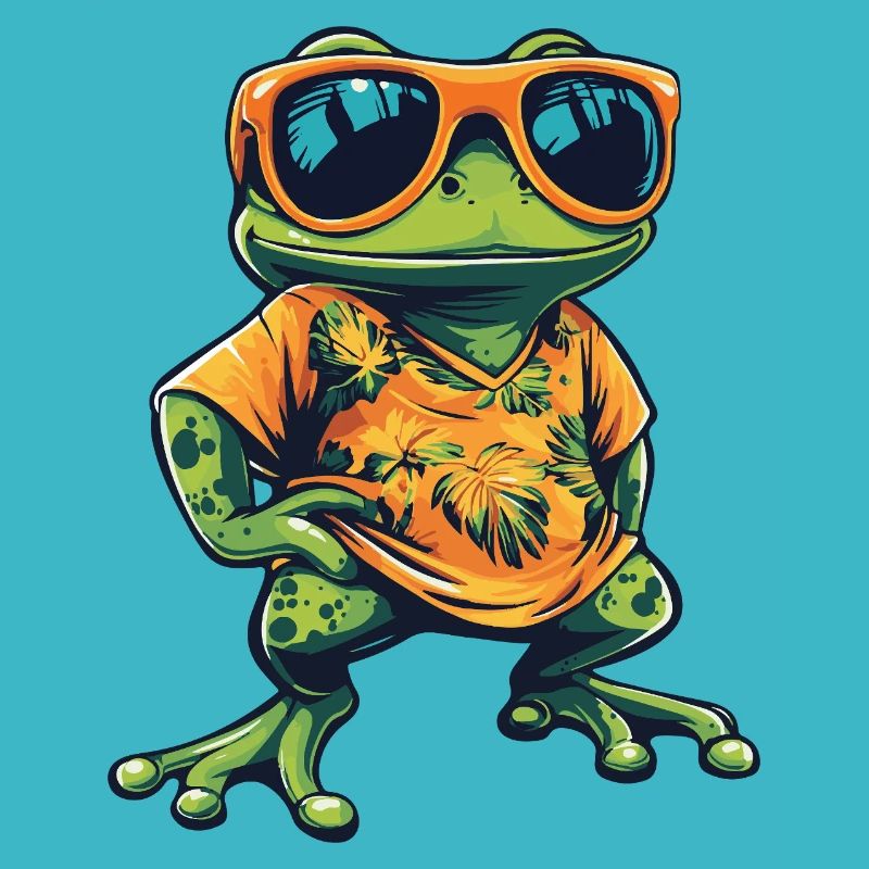 Frosch Comic Urlaub