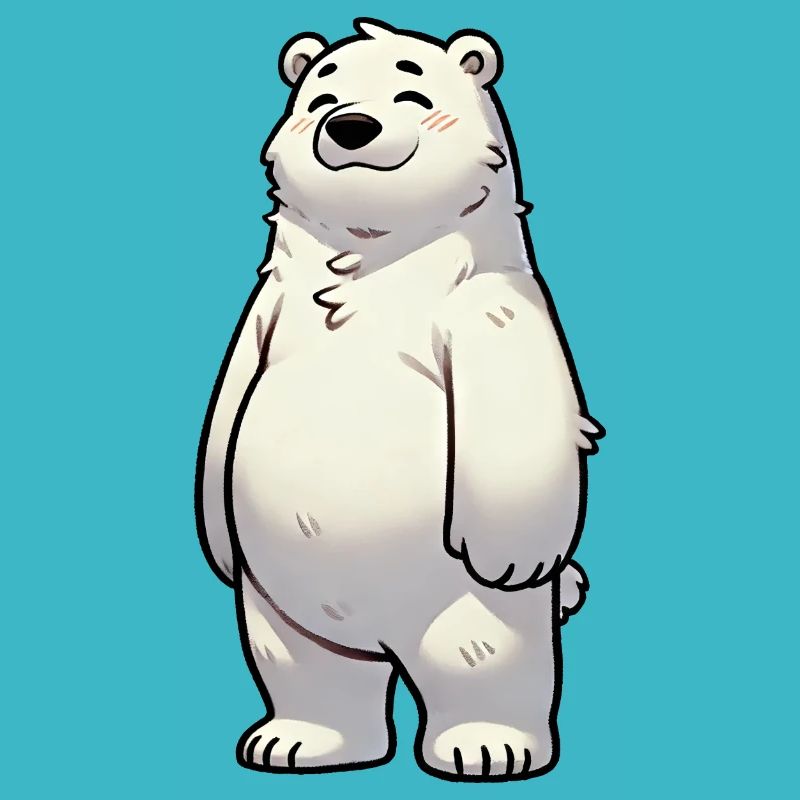Cooler Eisbär Cartoon Lächeln Stolz Freude