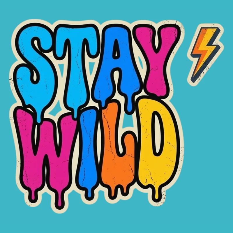 Typographie du graffiti néon Stay Wild