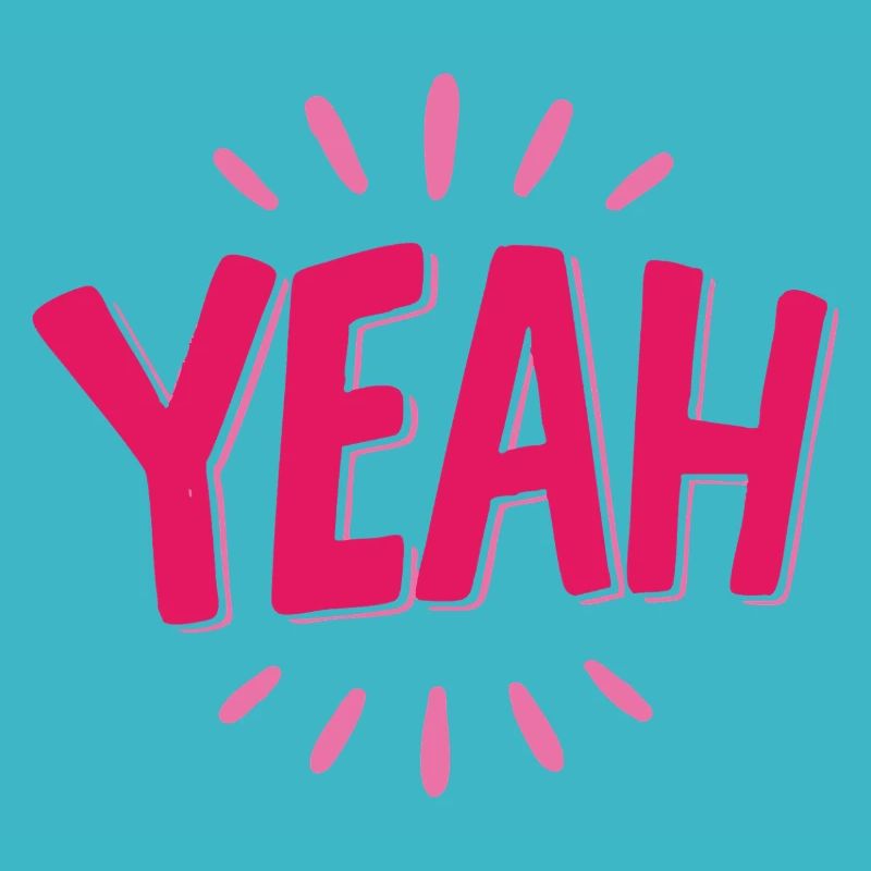 Yeah Pink Schriftzug mit Strahlen